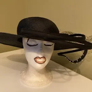 Carmen Henry | Accessories | Gorgeous Black Dress Church Hat 
